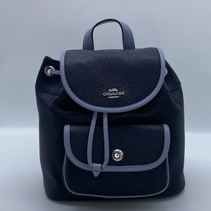 Coach Pennie Backpack 22 Silver/Midnight Multi Drawstring Multifunction Pockets